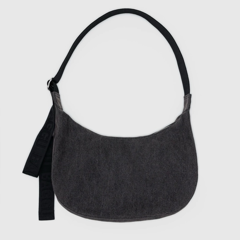BAGGU Washed Black Denim Medium Crescebt
